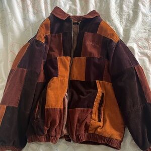 BDG tan patchwork jacket | Urban Outfitters